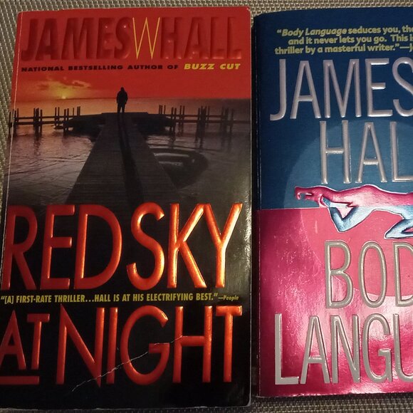2 Books By James W Hall Red Sky at Night & Body Language - Picture 2 of 3